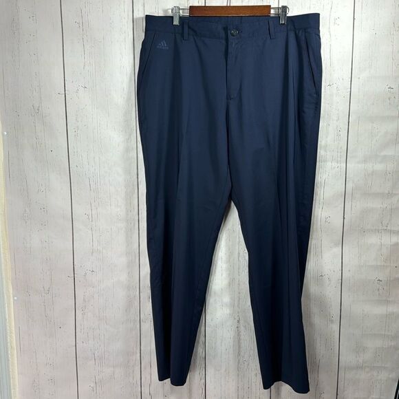Adidas Climate Mens Pants 38X34 Chino Golf Breathable Stretch Blue Casual Pants - Picture 1 of 14